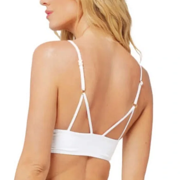 NWT L*Space Women's Siren Bikini Top White - Picture 2 of 16